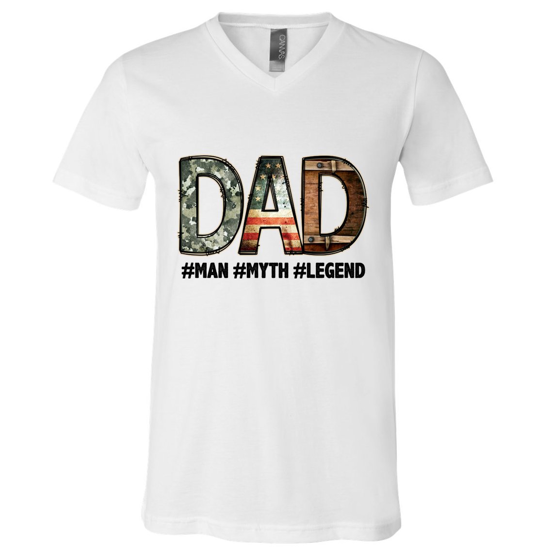 Dad Man Myth Legend Vintage V-Neck T-Shirt