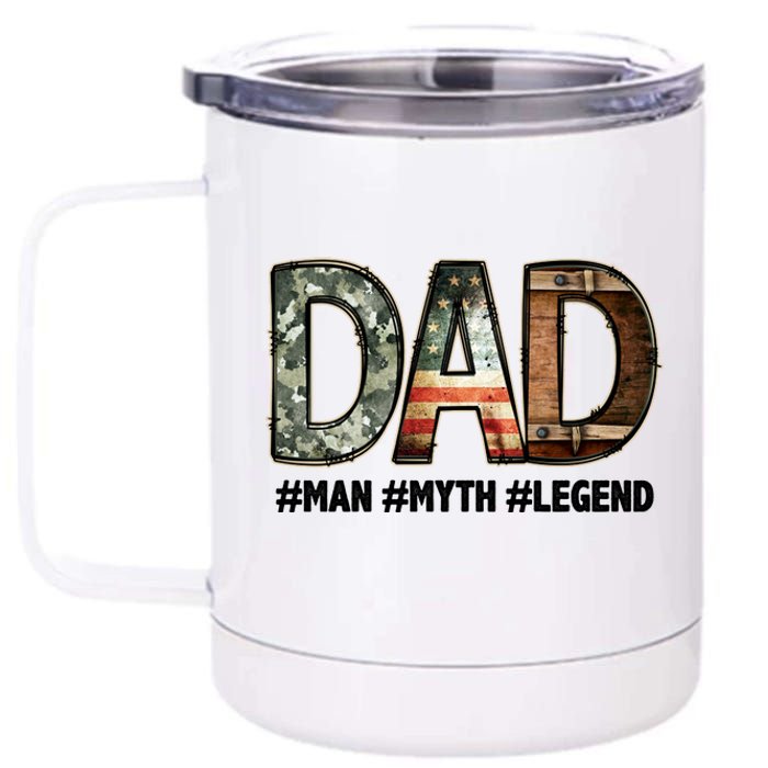 Dad Man Myth Legend Vintage 12 oz Stainless Steel Tumbler Cup