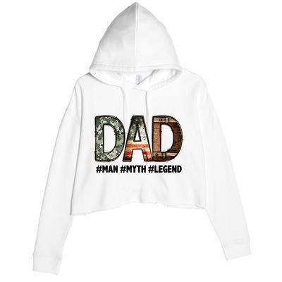 Dad Man Myth Legend Vintage Crop Fleece Hoodie