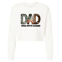 Dad Man Myth Legend Vintage Cropped Pullover Crew