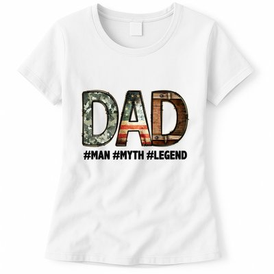 Dad Man Myth Legend Vintage Womens T-Shirt