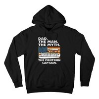 Dad Man Myth Pontoon Captain American Flag Boat Fathers Day Hoodie