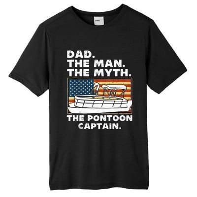 Dad Man Myth Pontoon Captain American Flag Boat Fathers Day Tall Fusion ChromaSoft Performance T-Shirt