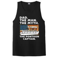 Dad Man Myth Pontoon Captain American Flag Boat Fathers Day PosiCharge Competitor Tank