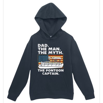 Dad Man Myth Pontoon Captain American Flag Boat Fathers Day Urban Pullover Hoodie