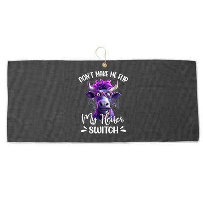 Dont Make Me Flip My Heifer Switch Large Microfiber Waffle Golf Towel