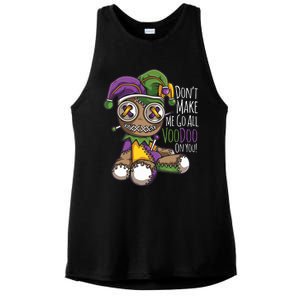 Dont Make Me Go All Voodoo Doll Mardi Gras Costume Ladies PosiCharge Tri-Blend Wicking Tank