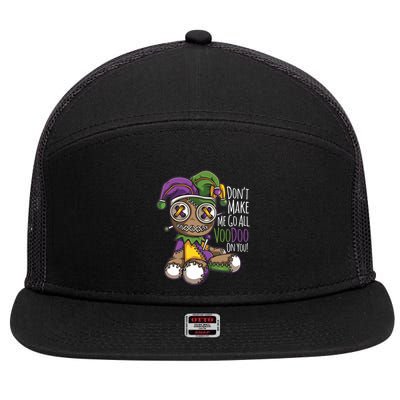 Dont Make Me Go All Voodoo Doll Mardi Gras Costume 7 Panel Mesh Trucker Snapback Hat