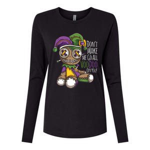 Dont Make Me Go All Voodoo Doll Mardi Gras Costume Womens Cotton Relaxed Long Sleeve T-Shirt