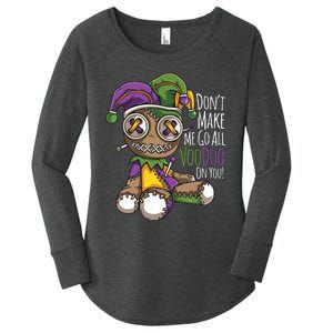 Dont Make Me Go All Voodoo Doll Mardi Gras Costume Women's Perfect Tri Tunic Long Sleeve Shirt