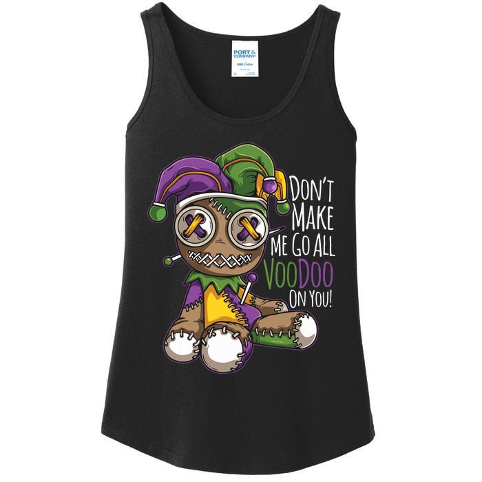 Dont Make Me Go All Voodoo Doll Mardi Gras Costume Ladies Essential Tank