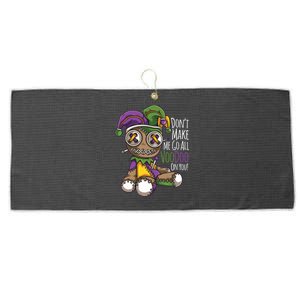 Dont Make Me Go All Voodoo Doll Mardi Gras Costume Large Microfiber Waffle Golf Towel