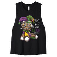 Dont Make Me Go All Voodoo Doll Mardi Gras Costume Women's Racerback Cropped Tank