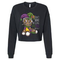 Dont Make Me Go All Voodoo Doll Mardi Gras Costume Cropped Pullover Crew