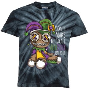 Dont Make Me Go All Voodoo Doll Mardi Gras Costume Kids Tie-Dye T-Shirt