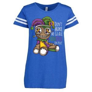 Dont Make Me Go All Voodoo Doll Mardi Gras Costume Enza Ladies Jersey Football T-Shirt