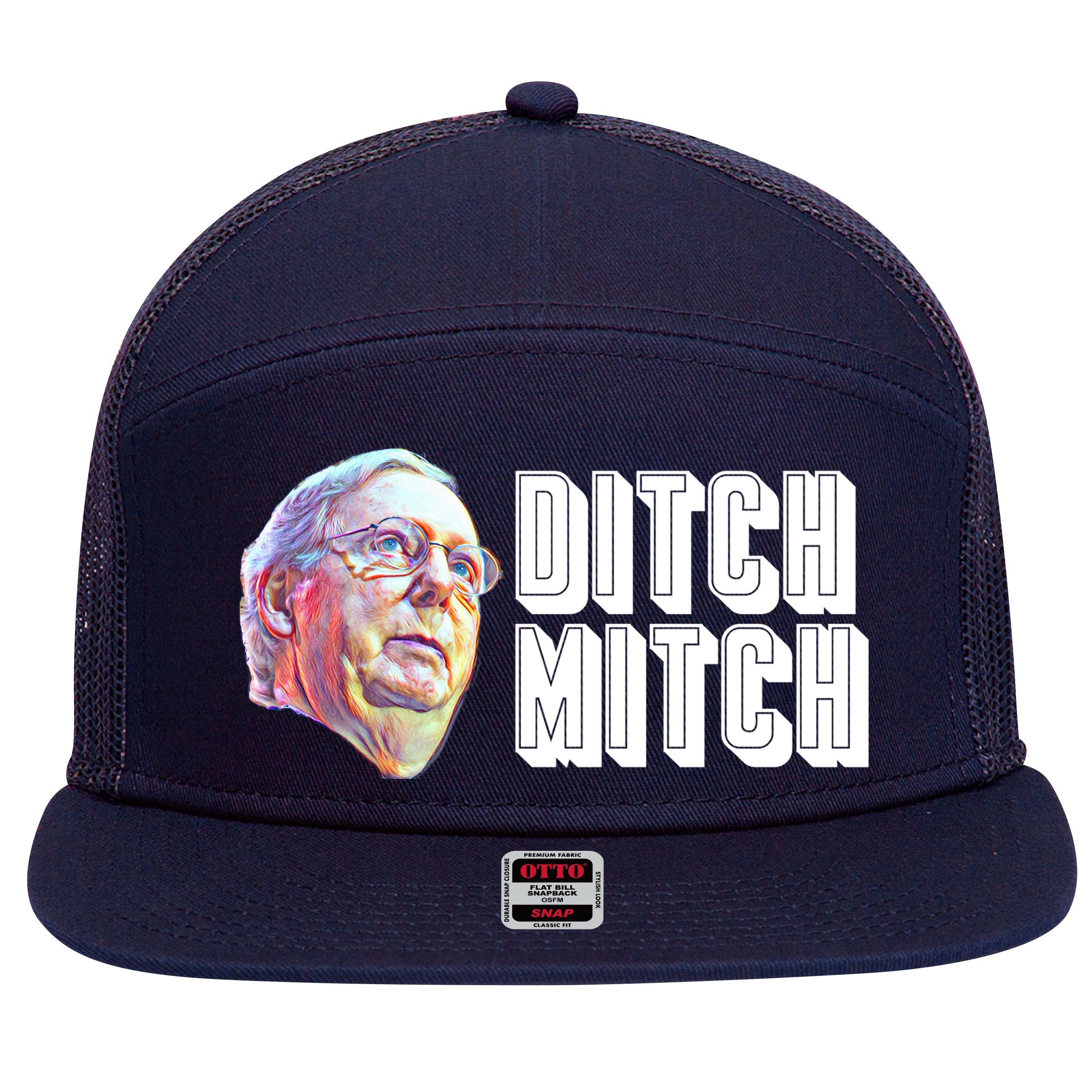 Ditch Mitch McConnell 7 Panel Mesh Trucker Snapback Hat