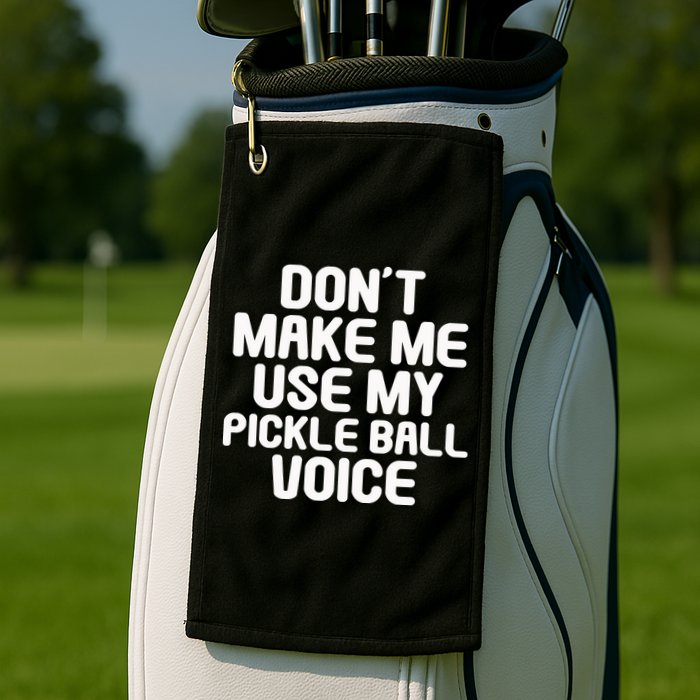 Don’t Make Me Use My Pickleball Voice For Pickleball Player Golf Towel