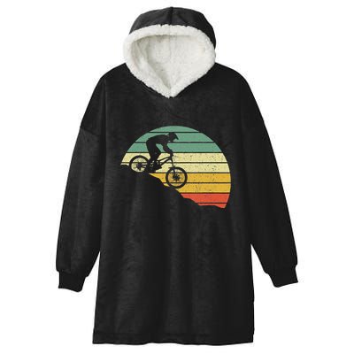 Downhill Mtb Mountain Bike Vintage Retro Mountain Bike Hooded Wearable Blanket