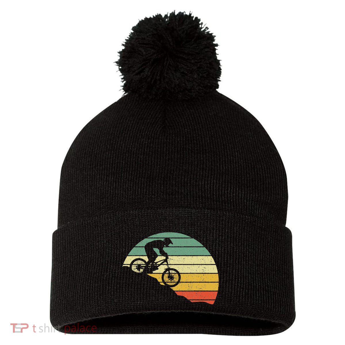 Downhill Mtb Mountain Bike Vintage Retro Mountain Bike Pom Pom 12in Knit Beanie