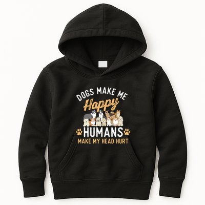 Dogs Make Me Happy Dog Lover Dog Owner Dog Mom Dog Dad Kids Hoodie
