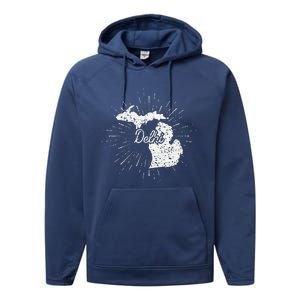 Delhi Michigan Mi Performance Fleece Hoodie