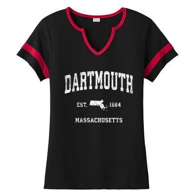 Dartmouth Massachusetts Ma Vintage Sports Ladies Halftime Notch Neck Tee