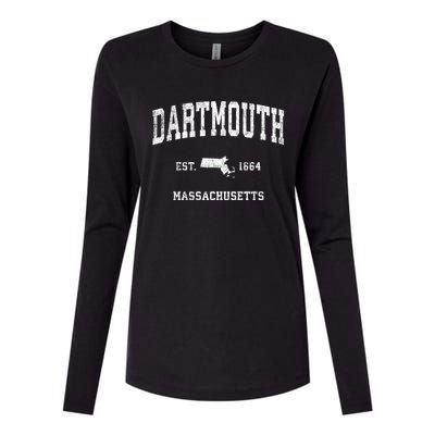 Dartmouth Massachusetts Ma Vintage Sports Womens Cotton Relaxed Long Sleeve T-Shirt