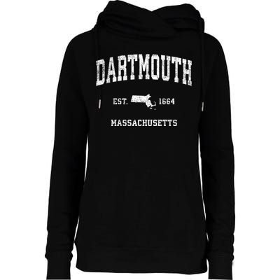 Dartmouth Massachusetts Ma Vintage Sports Womens Funnel Neck Pullover Hood