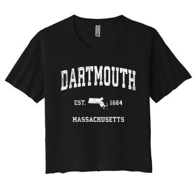 Dartmouth Massachusetts Ma Vintage Sports Women's Crop Top Tee