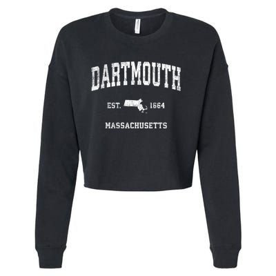 Dartmouth Massachusetts Ma Vintage Sports Cropped Pullover Crew