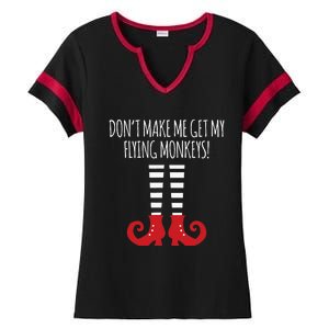 Dont Make Me Get My Flying Monkeys Halloween Costume Ladies Halftime Notch Neck Tee