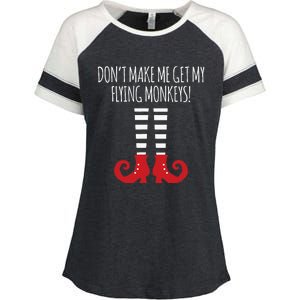 Dont Make Me Get My Flying Monkeys Halloween Costume Enza Ladies Jersey Colorblock Tee