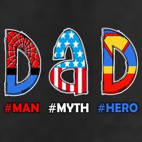 Dad Man Myth Superhero 7 Panel Mesh Trucker Snapback Hat