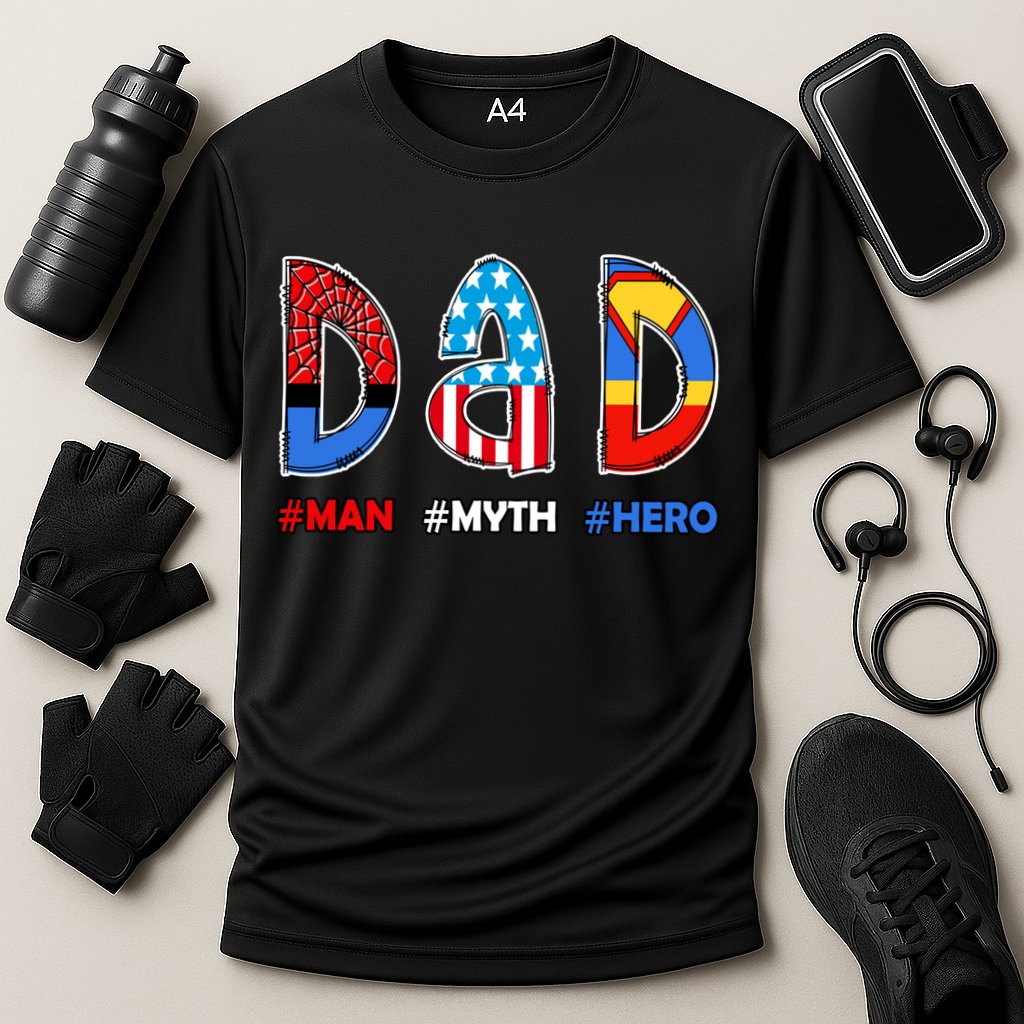 Dad Man Myth Superhero Performance Shirt