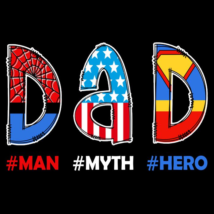 Dad Man Myth Superhero Sustainable Bucket Hat