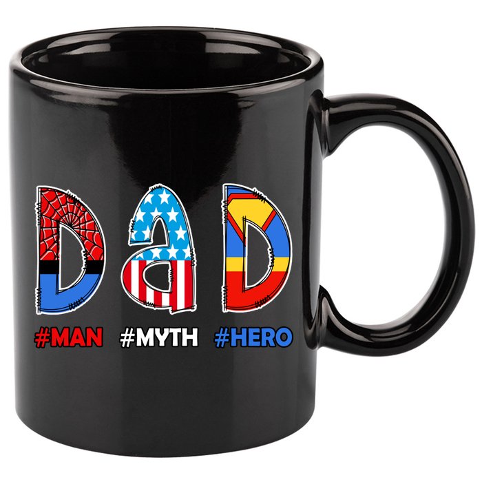 Dad Man Myth Superhero 11oz C Handle Ceramic Mug