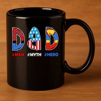 Dad Man Myth Superhero 11oz C Handle Ceramic Mug
