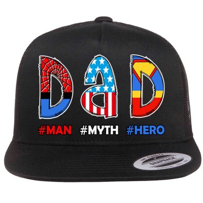 Dad Man Myth Superhero Flatbill Hat