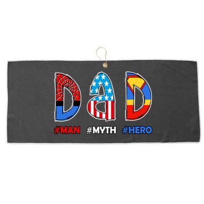 Dad Man Myth Superhero Large Microfiber Waffle Golf Towel