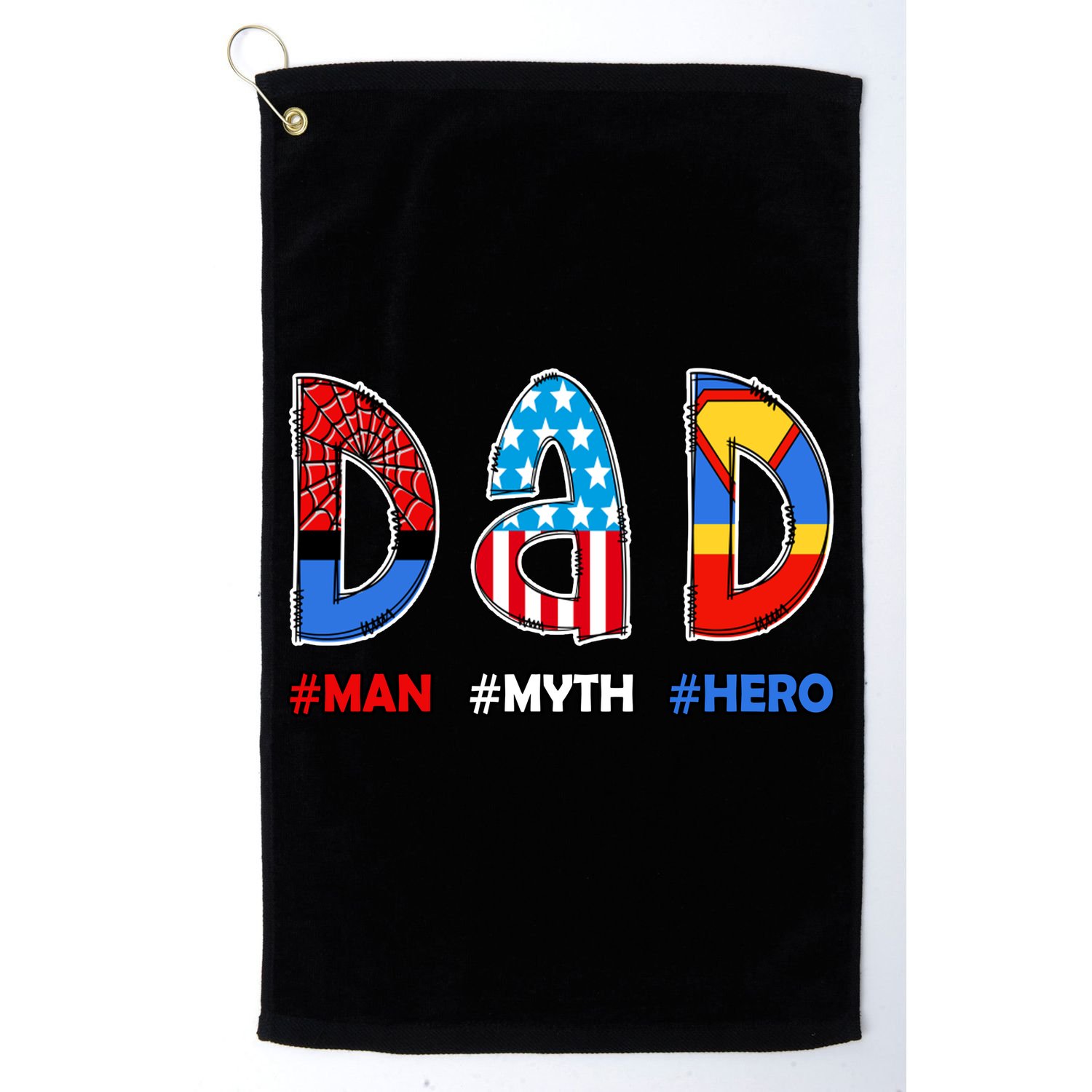 Dad Man Myth Superhero Golf Towel