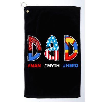 Dad Man Myth Superhero Platinum Collection Golf Towel