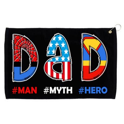 Dad Man Myth Superhero Grommeted Golf Towel