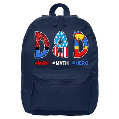 Dad Man Myth Superhero 16 in Basic Backpack