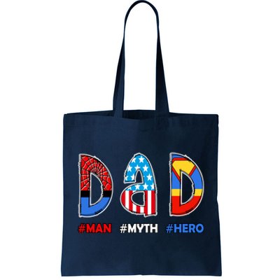 Dad Man Myth Superhero Tote Bag