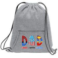 Dad Man Myth Superhero Sweatshirt Cinch Pack Bag