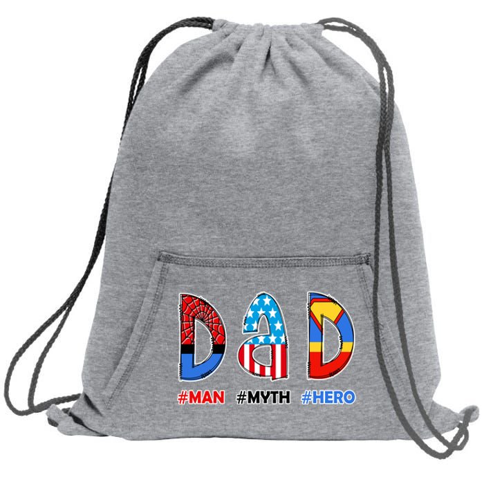 Dad Man Myth Superhero Sweatshirt Cinch Pack Bag