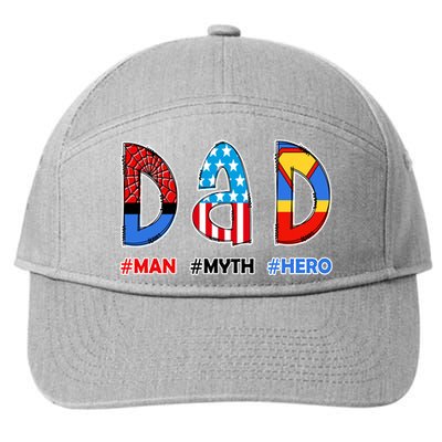 Dad Man Myth Superhero 7-Panel Snapback Hat