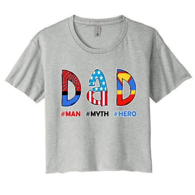 Dad Man Myth Superhero Crop Top
