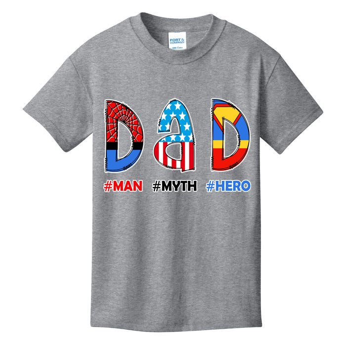Dad Man Myth Superhero Kids T-Shirt